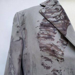 FENDI virgin wool gray grey black blue purple blazer jacket tie dyed unisex M L